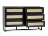 Reese Scandi-Industrial 6-Drawer Double Dresser 120cm