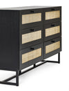 Reese Scandi-Industrial 6-Drawer Double Dresser 120cm