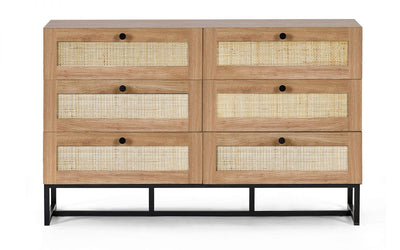 Reese Scandi-Industrial 6-Drawer Double Dresser 120cm