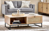 Reese Scandi-Industrial Rattan Coffee Table with Storage