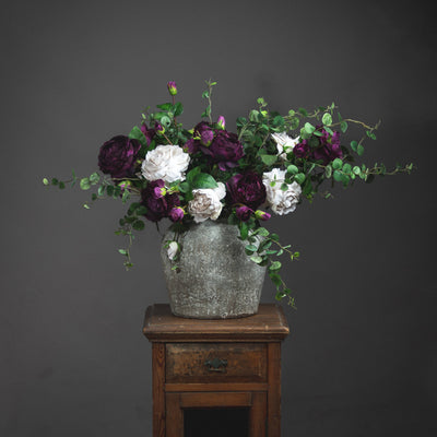 Rustic Aged Ceramic Stone Vase