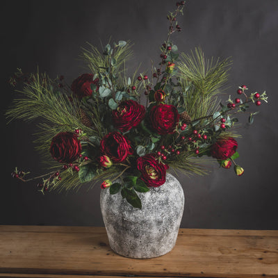 Rustic Aged Ceramic Stone Vase