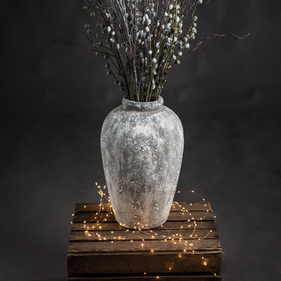 Rustic Aged Ceramic Stone Vase