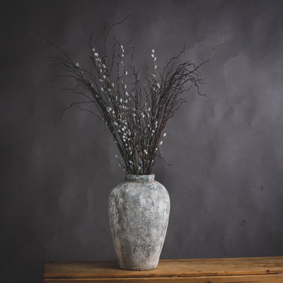 Rustic Aged Ceramic Stone Vase