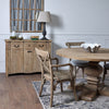 Rustic Vintage Bleached Wood Round Dining Table 150cm