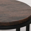 2x Black Rustic Industrial Circular End Tables