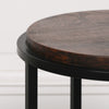 2x Black Rustic Industrial Circular End Tables