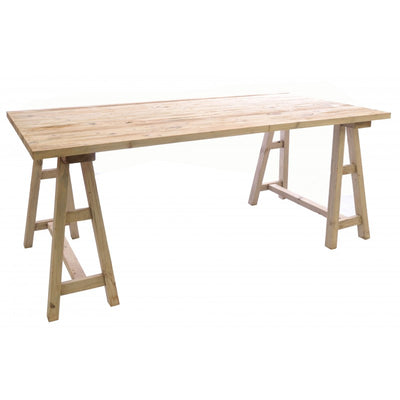 Rustic Mahogany Trestle Dining Table