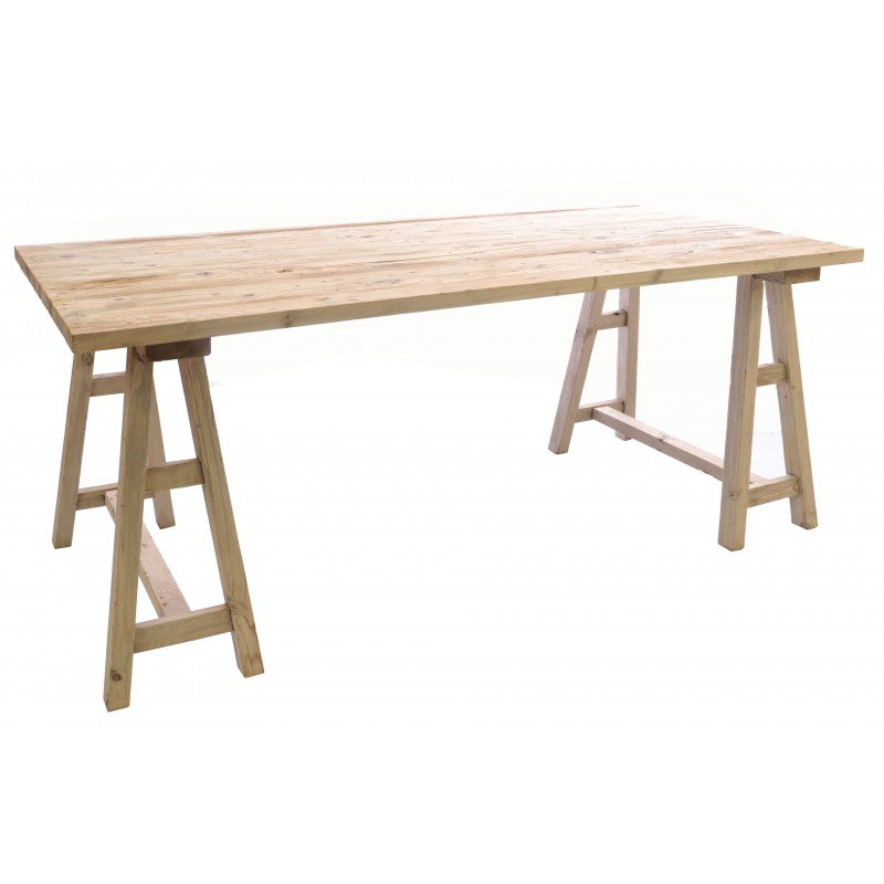 Rustic Mahogany Trestle Dining Table