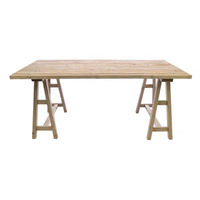 Rustic Mahogany Trestle Dining Table