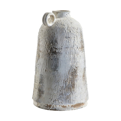 Rustic Textured Stone Vase with Handle