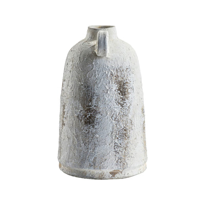 Rustic Textured Stone Vase with Handle