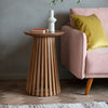 Contemporary Round Slatted Side Table