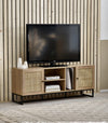 Reese Scandi-Industrial Rattan Media Unit with Storage 150cm