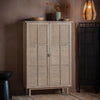 Takumi Mindi Wood and Cane 2-Door Tall Cabinet | Natural