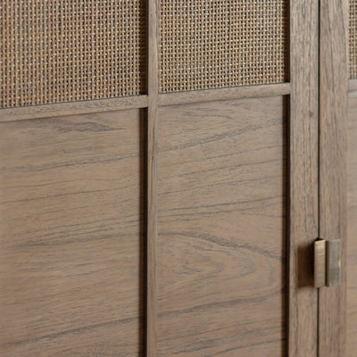 Wood & cane cabinet natural deals