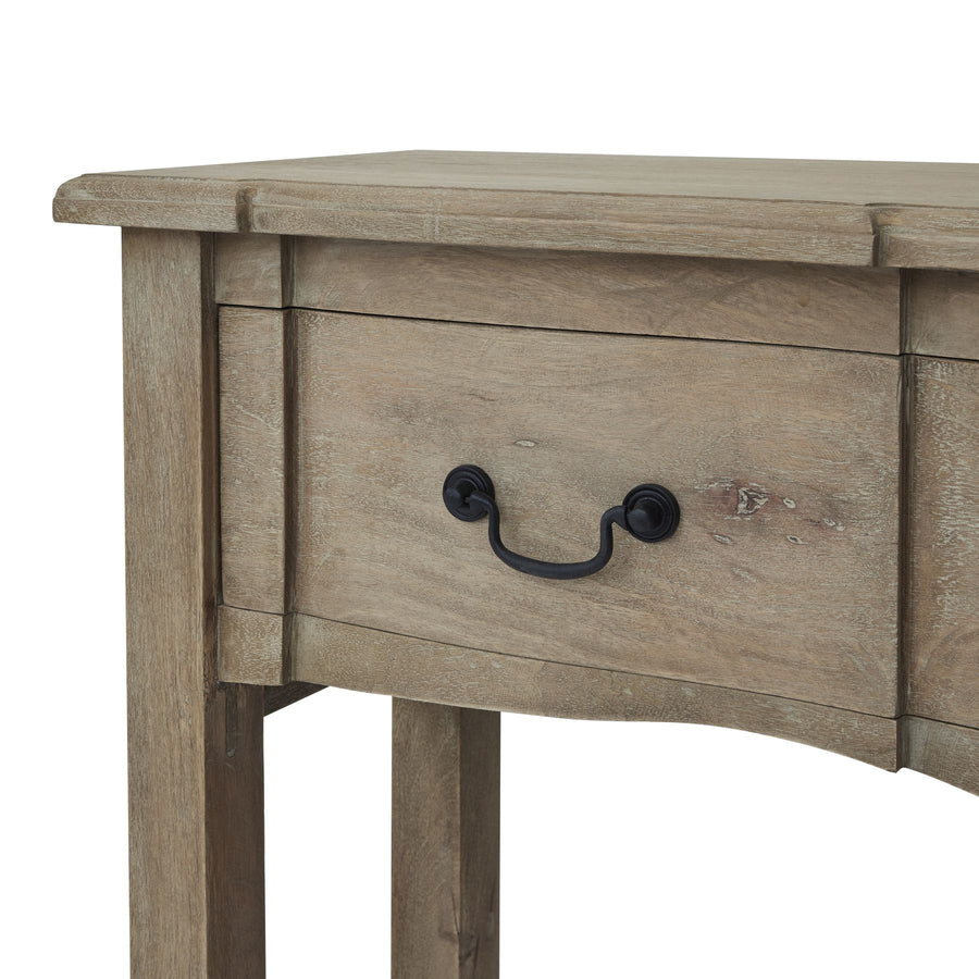 Rustic Vintage Bleached Wood Console Table 120cm