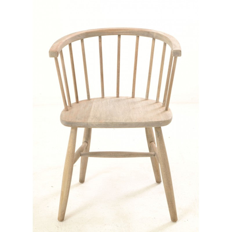 Vintage Style Bleached Farmhouse Carver Chair