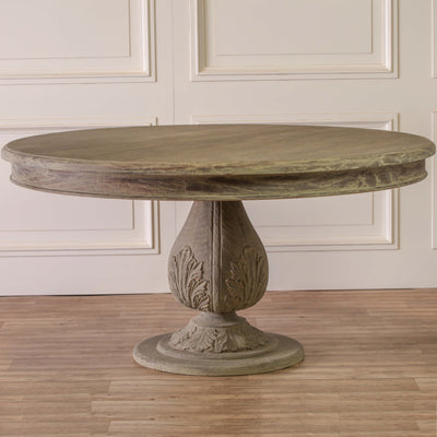 Pura Interiors Handcrafted Acorn Pedestal Dining Table | Round