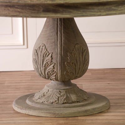 Pura Interiors Handcrafted Acorn Pedestal Dining Table | Round