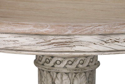 Pura Interiors Distressed White Cedar Round Dining Table | 145cm