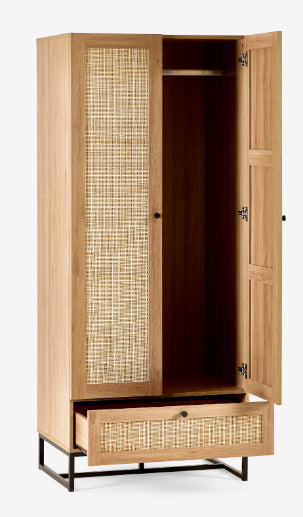 Reese Scandi-Industrial Tall Wardrobe