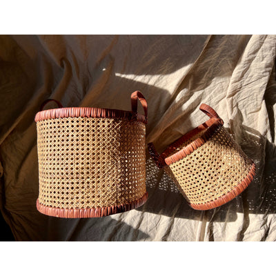 Set of 2 Premium Rattan Weave Baskets