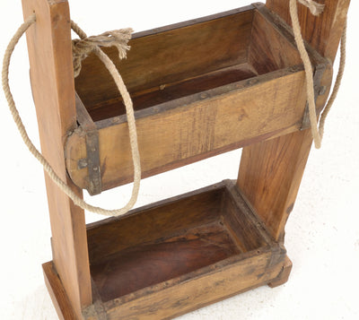 Freestanding Two-Tier Vintage Brick Mould Storage Caddy